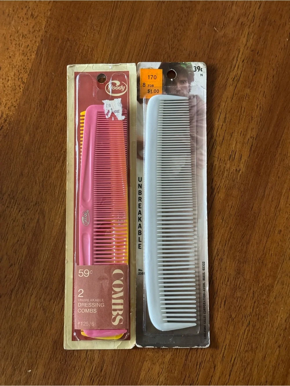 Vintage 1970s Life-Time Goody Unbreakable Dressing Combs NOS Sealed Lot of 3